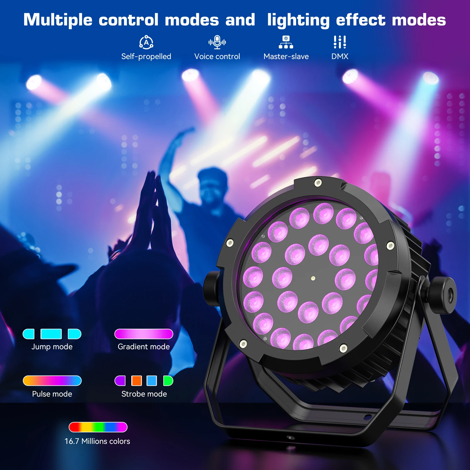 U'King 4 قطعة إضاءة مقاومة للماء الاسمية الخفيفة 24x15 واط RGBWA + UV 6IN1 LED ضوء المرحلة DMX512 ستروب تأثير ل ديسكو الرقص حفلة DJ الخفيفة