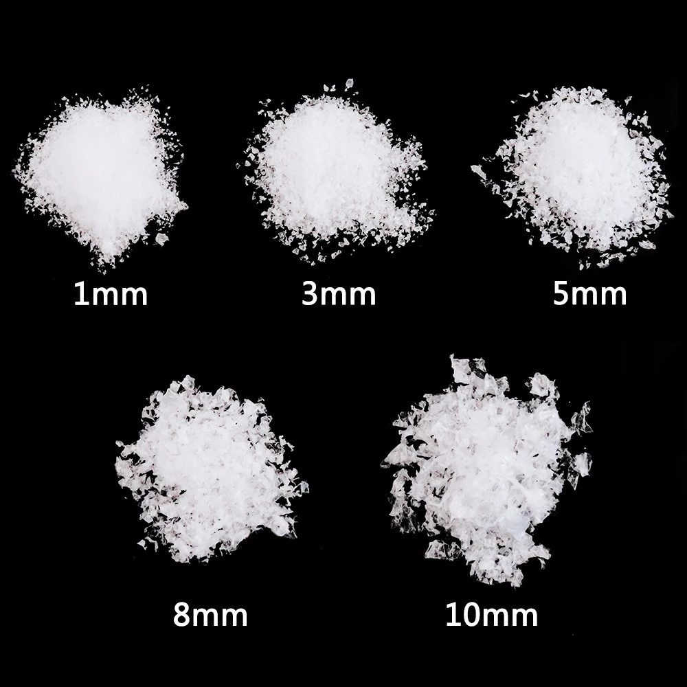 20g 1/3/5/8/10mm  Artificial Plastic Dry Snow Powder Xmas Gift Home Party DIY Scene Props Supply Christmas Decoration X0105