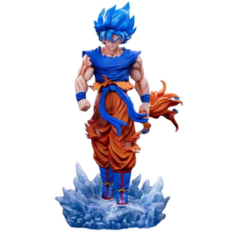 Figurka Anime Dragon Ball Kirin Ultra - Niebieski Goku 32 cm, Figurka Akcji z Dwoma Głowami, Świecąca Statuetka Kolekcjonerska, Model, Ozdoba, Zabawka