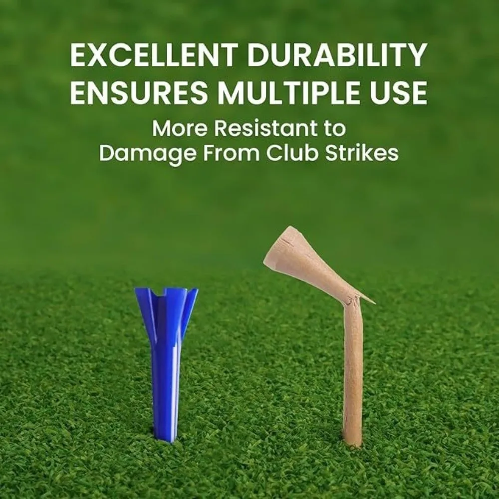 100Pcs 38mm Golf Tee Set Improved Durability Reduced Friction Golf Ball Holder 5 Prongs Head Plastic Golf Seats Golf Accessories