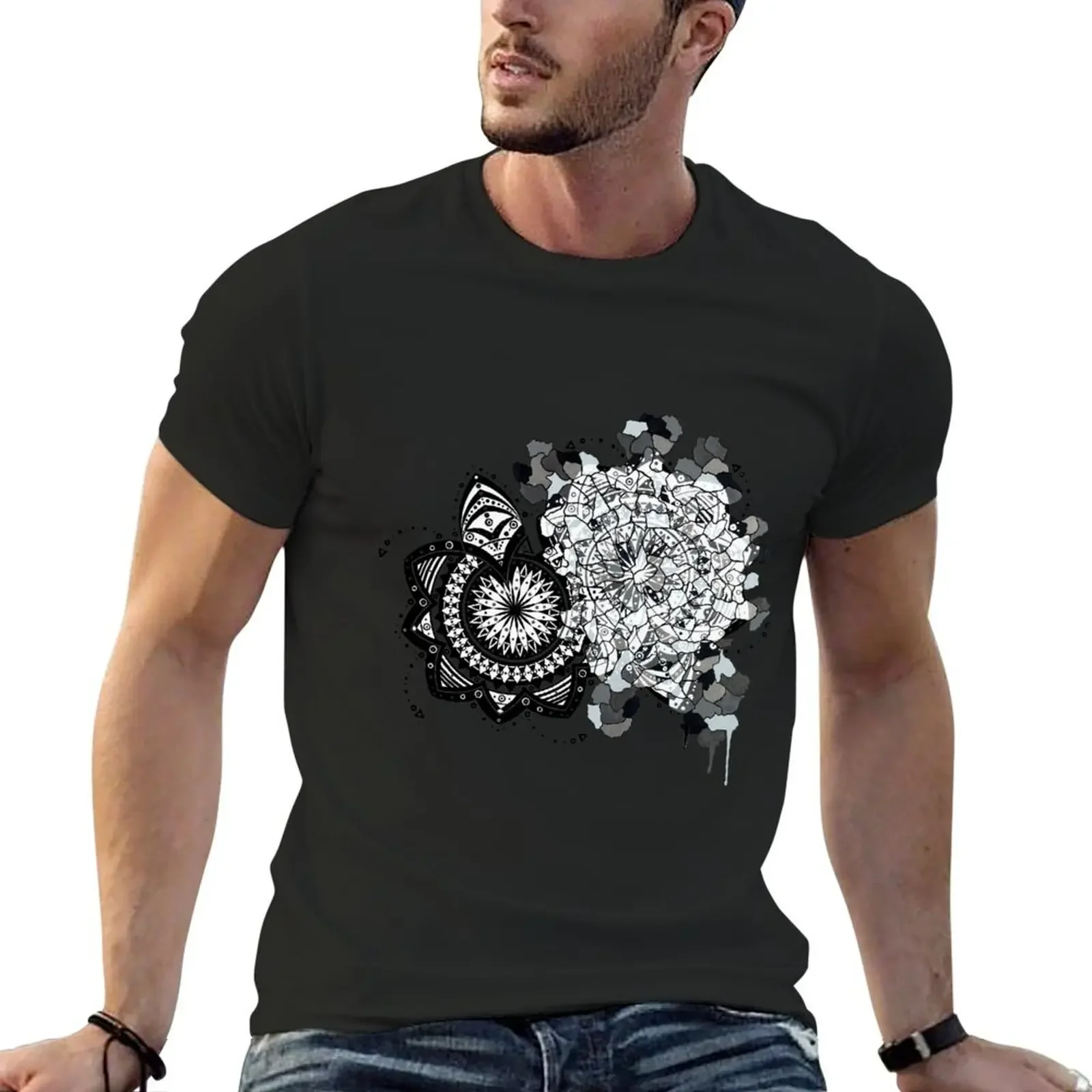 

Black and White Mandalas T-Shirt oversized t shirt shirts graphic mens big and tall t shirts