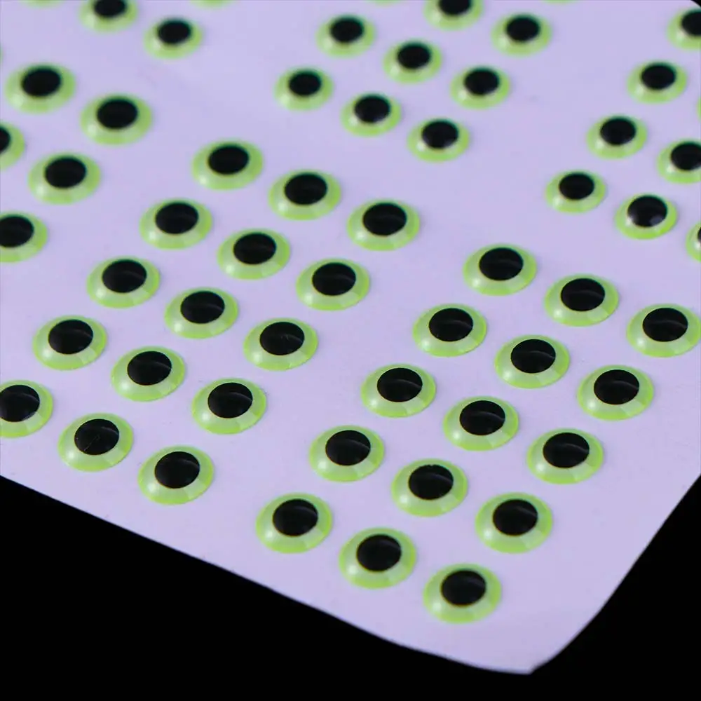 183pcs/sheet 3D Luminous Fishing Lure Eyes 3mm/4mm/5mm/6mm Glowing Minnow Artificial Fish Eye Waterproof DIY Fish Eyes Sticker