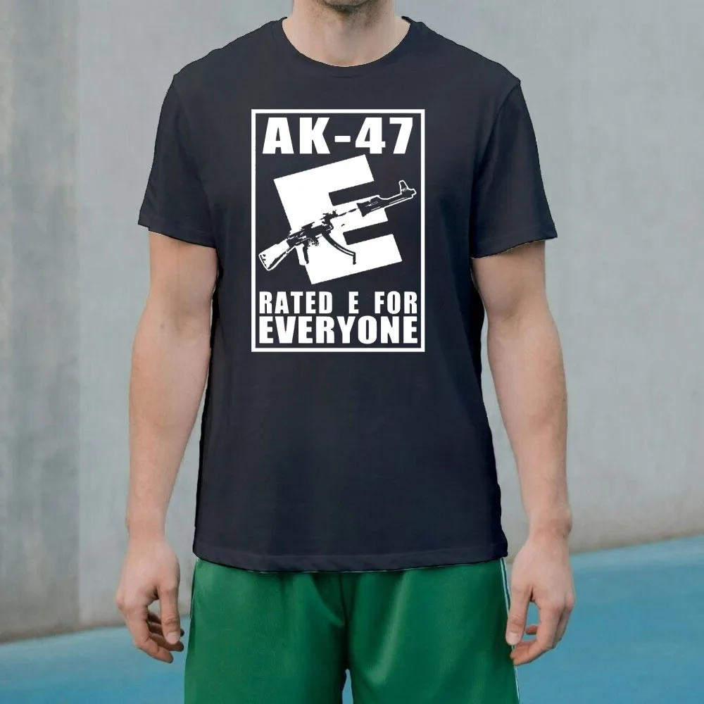 Vintage Classic Men Fashion T Shirt Summer 100% Cotton Tshirt AK-47 Kalashnikov AK47 T-Shirt Tops