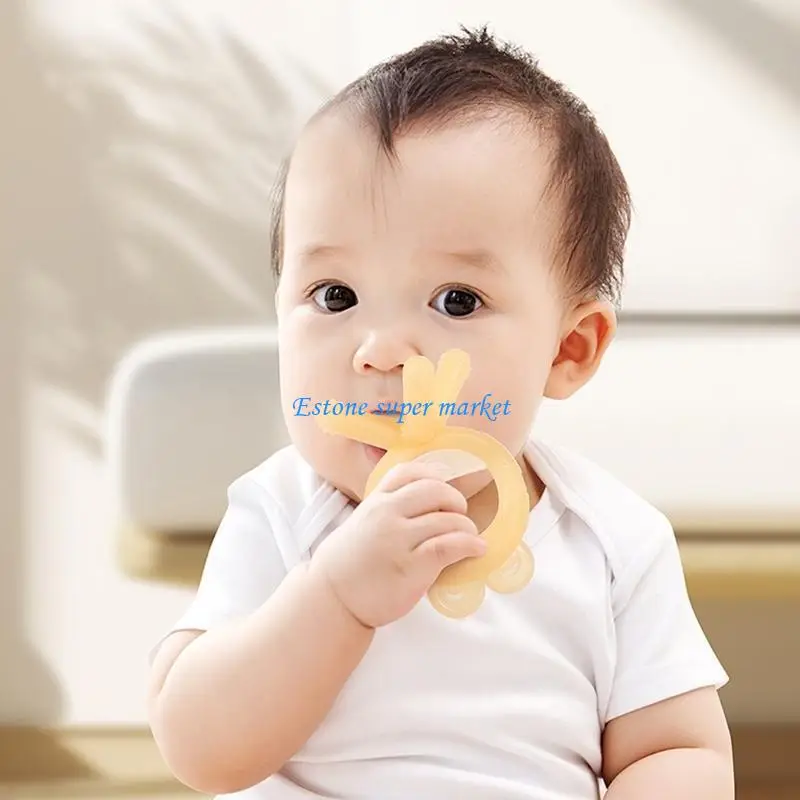 090B Safe Chewable Silicone Baby Teether Fog Pattern Teether Dental Care for Toddlers