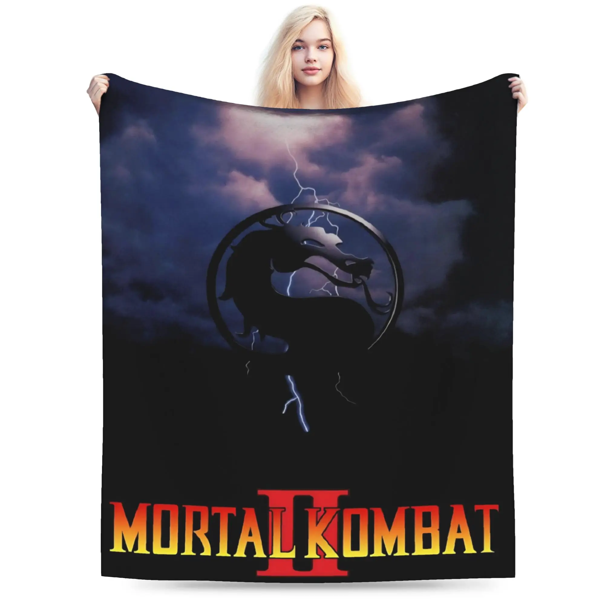 Super Soft Mortal Kombat II Moive 2026 Throw Blanket Premium Flannel Fleece Lightweight  Bed Blanket Cozy Fluffy Blankets