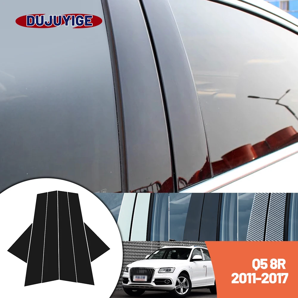 

Bright black carbon fiber door and window B C Pillar sticker suitable For Audi Q5 8R 2011-2017 2012 2013 2014 2015 2016