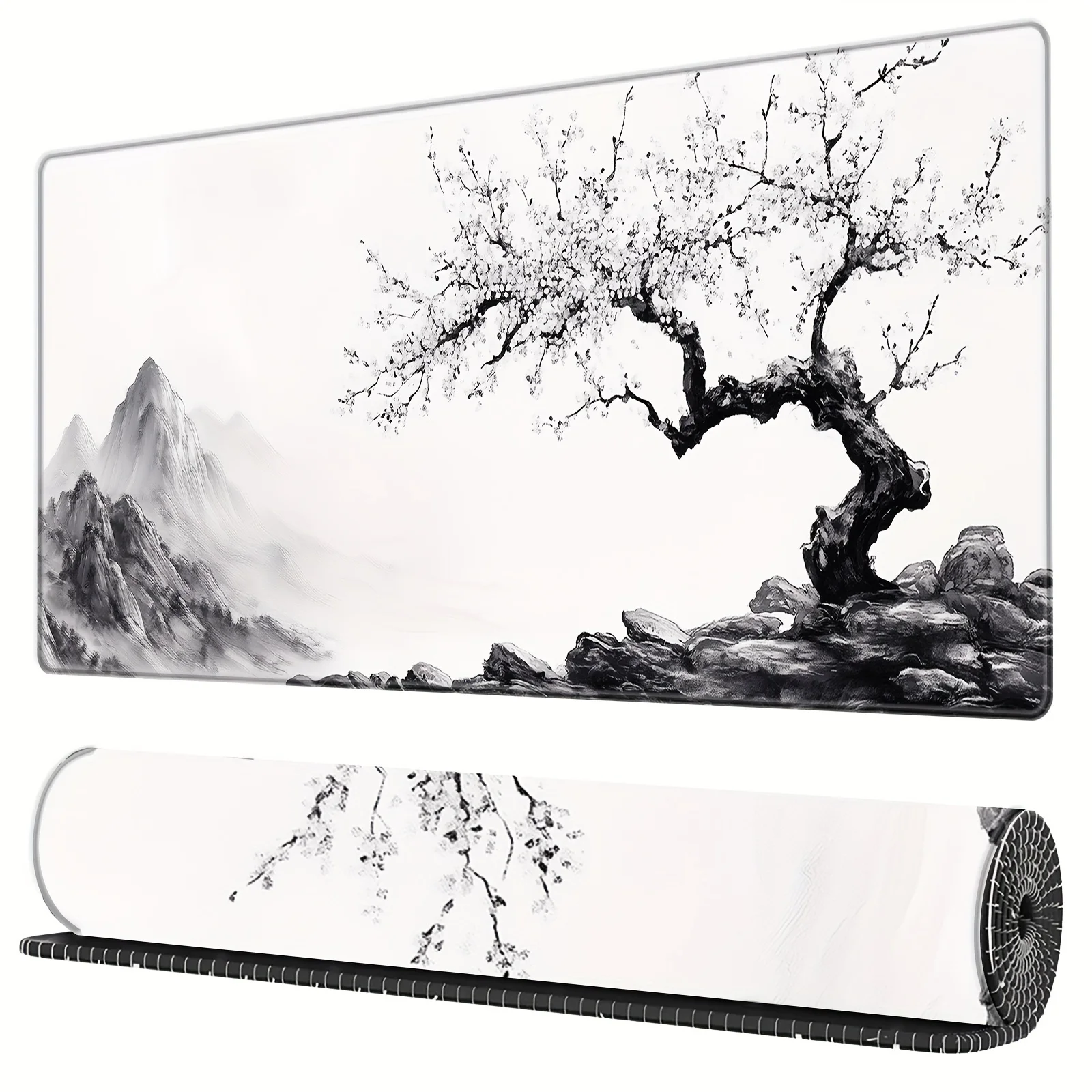 

Japanese Cherry Blossom Design Rubber Extra-large Gaming Mouse Pad,Large Office Decorative Mat,Laptop Keyboard Non-slip Desk Mat