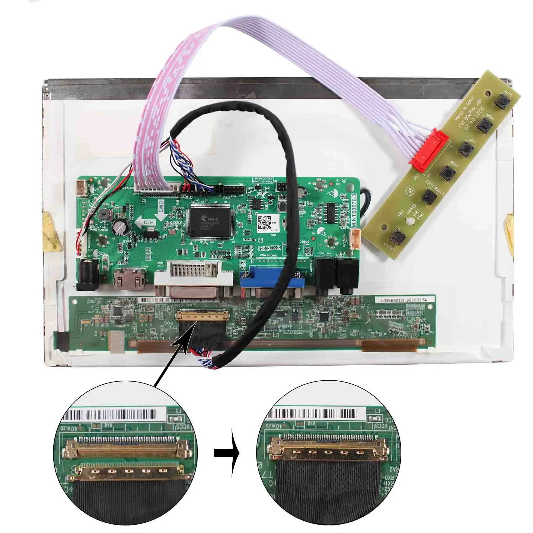 2026 Dvi Vga Audio LVDS Lcd Board Lp156Wh4 Controller Board for 15.6Inch 1366X768 Lcd Screen