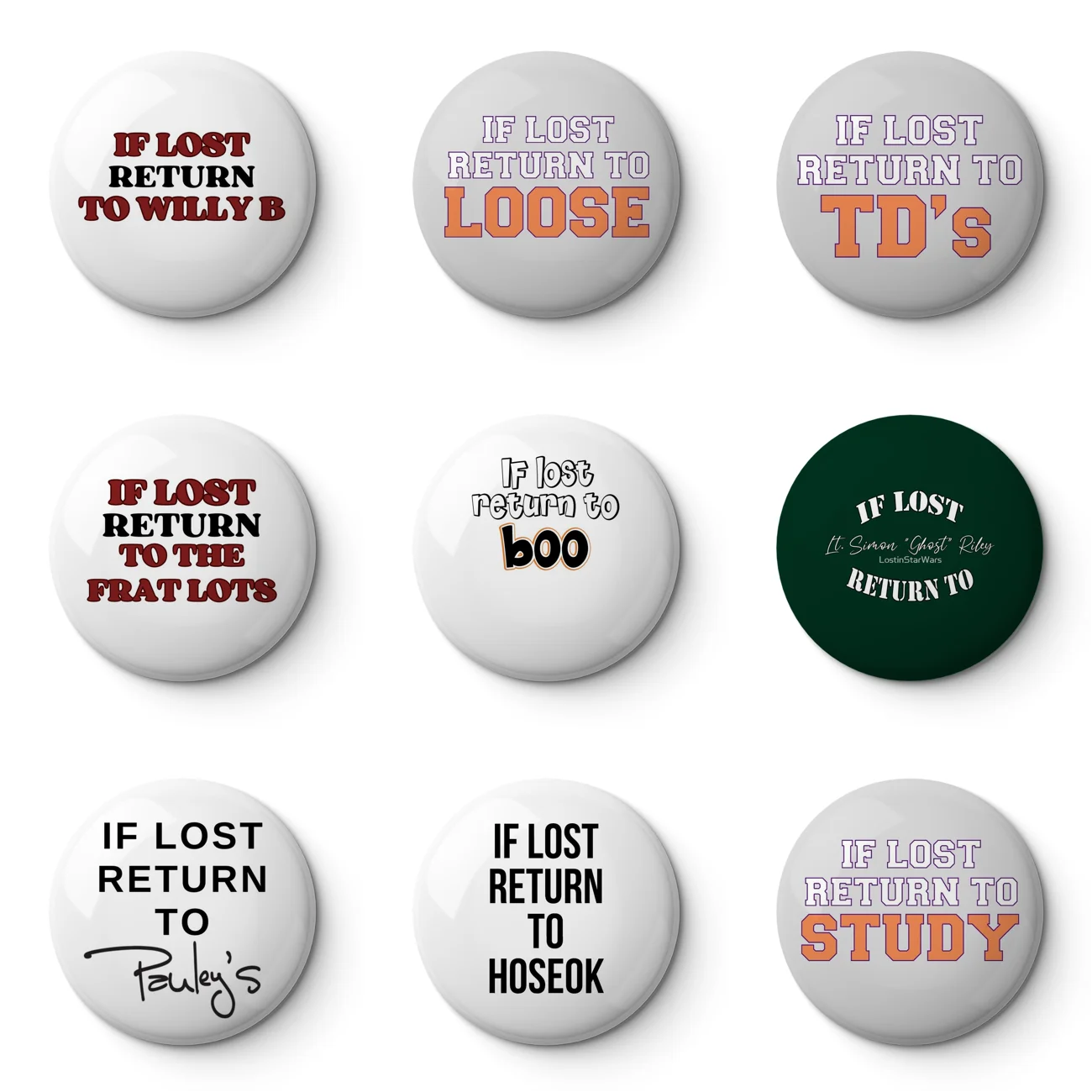 If Lost Return To Willy B Soft Button Pin Customizable Metal Decor Women Jewelry Gift Cute Funny Hat Lover Lapel Pin