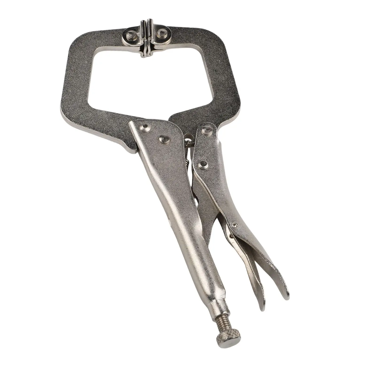 Locking C Clamp Welding Pliers 9 inch Steel with Adjustable Pressure Screw and Wood Tenon Locator for Workshop Use