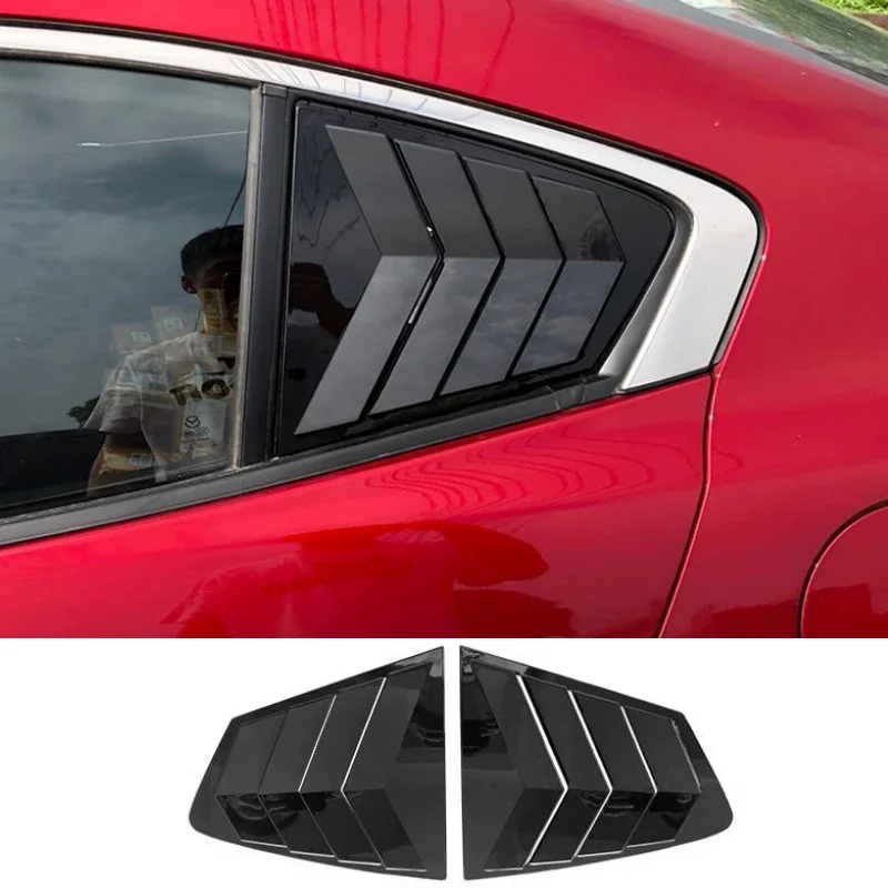 Window Louver Side Vent Trim for Mazda 3 Sedan M3 2020-2023 Car Rear Window Shutter Cover Trim Gloss Black Accessories