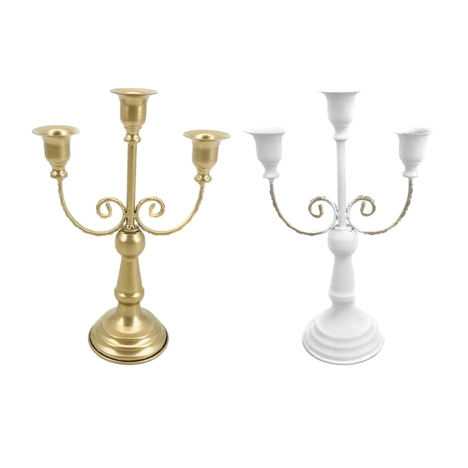 Metal Candelabra Centerpiece Simple Crafts Pillar Candle Holder Candleholder for Wedding Party Dining Room Home Living Room