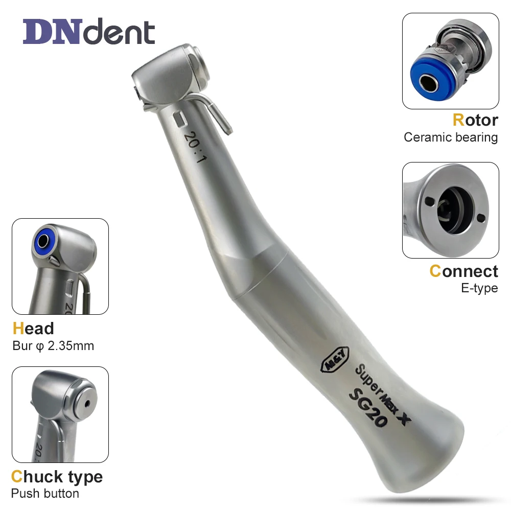 

Dental 20:1 Contra Angle Slow Speed Handpiece Big torque powerful Dental implant Micromotor SMAX SG-20 contra angle Air turbine