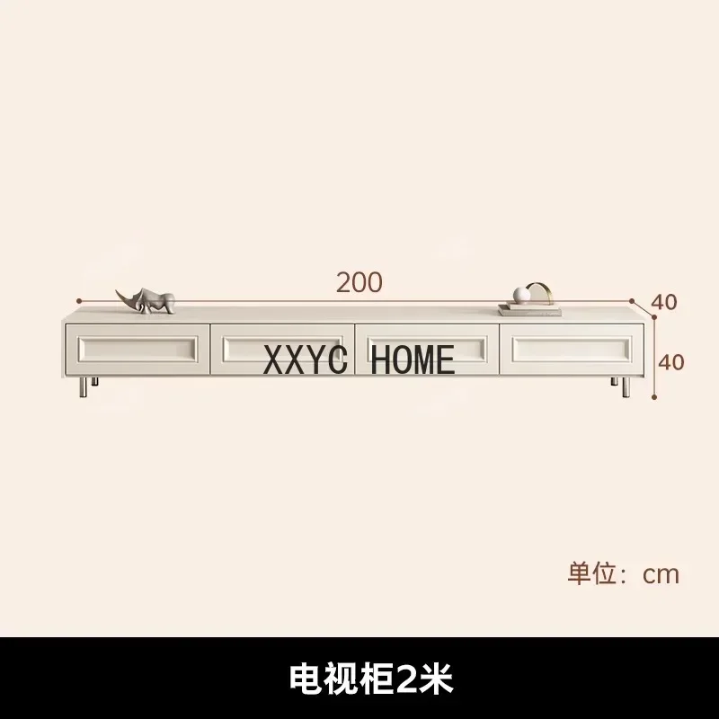 Light French Cream Style Tea Table Living Room Home round Tea Table Size Tea Table Combination Paint Rotating Folding Storage