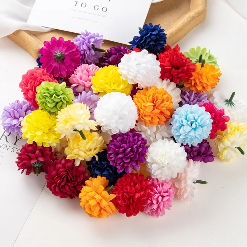 

Artificial Silk Cloth Chrysanthemum Fake Flower Decoration DIY Chrysanthemum Wedding Decoration Straw Hat Backpack Accessories