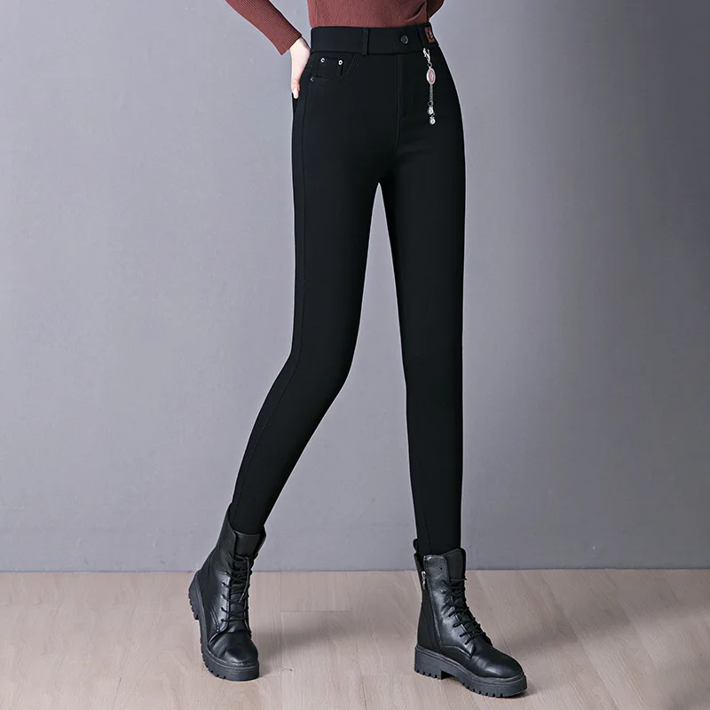 

Black High-Waisted Jeans for Women, Skinny Fit, Autumn Leggings, Versatile and Stylish Popular Pants