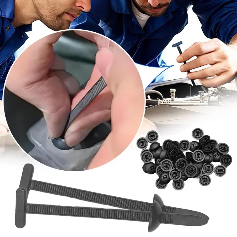 5-200pcs Nylon Cable Tie Buckle Auto Fastener Screw Replacement Clip Car Fender Trunk Engine Guard Panel Wire Management Secure