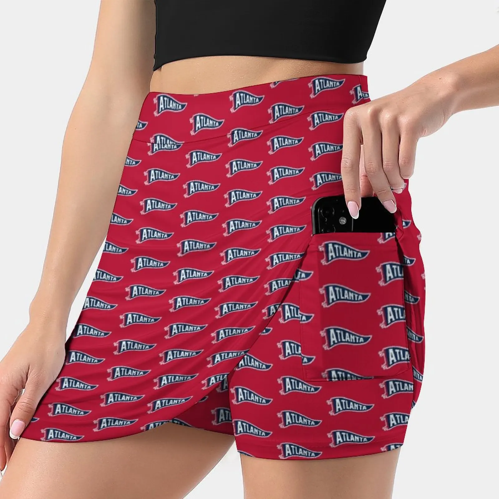 Atlanta Pennant-Red Skirts Woman Fashion 2022 Pant Skirt Mini Skirts Office Short Skirt Atl The A Vintage Retro Baseball Braves