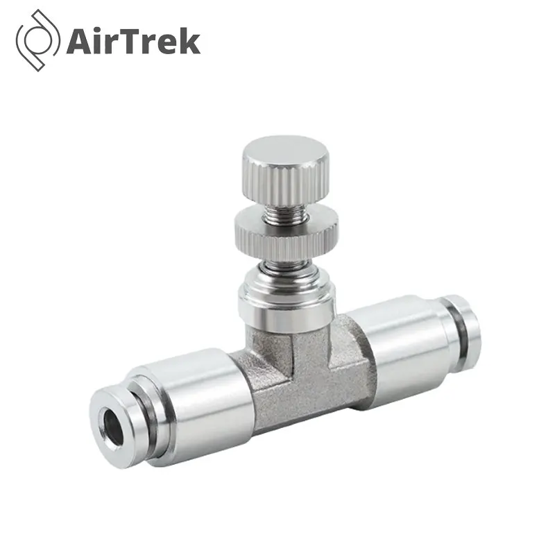 304 스테인리스 공압 피팅 SA 스로틀 밸브 압력 감소 제어 조절 푸시 인 OD 4 6 10 12mm 공기 및 물 튜브용