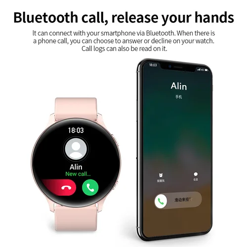 Imagen 2 del producto Reloj Inteligente LIGE con Medición de Temperatura Corporal, Pantalla HD 360, para Hombre y Mujer, con Función de Contestar y Realizar Llamadas, Reloj Inteligente con Pulsera para Hombre y Mujer