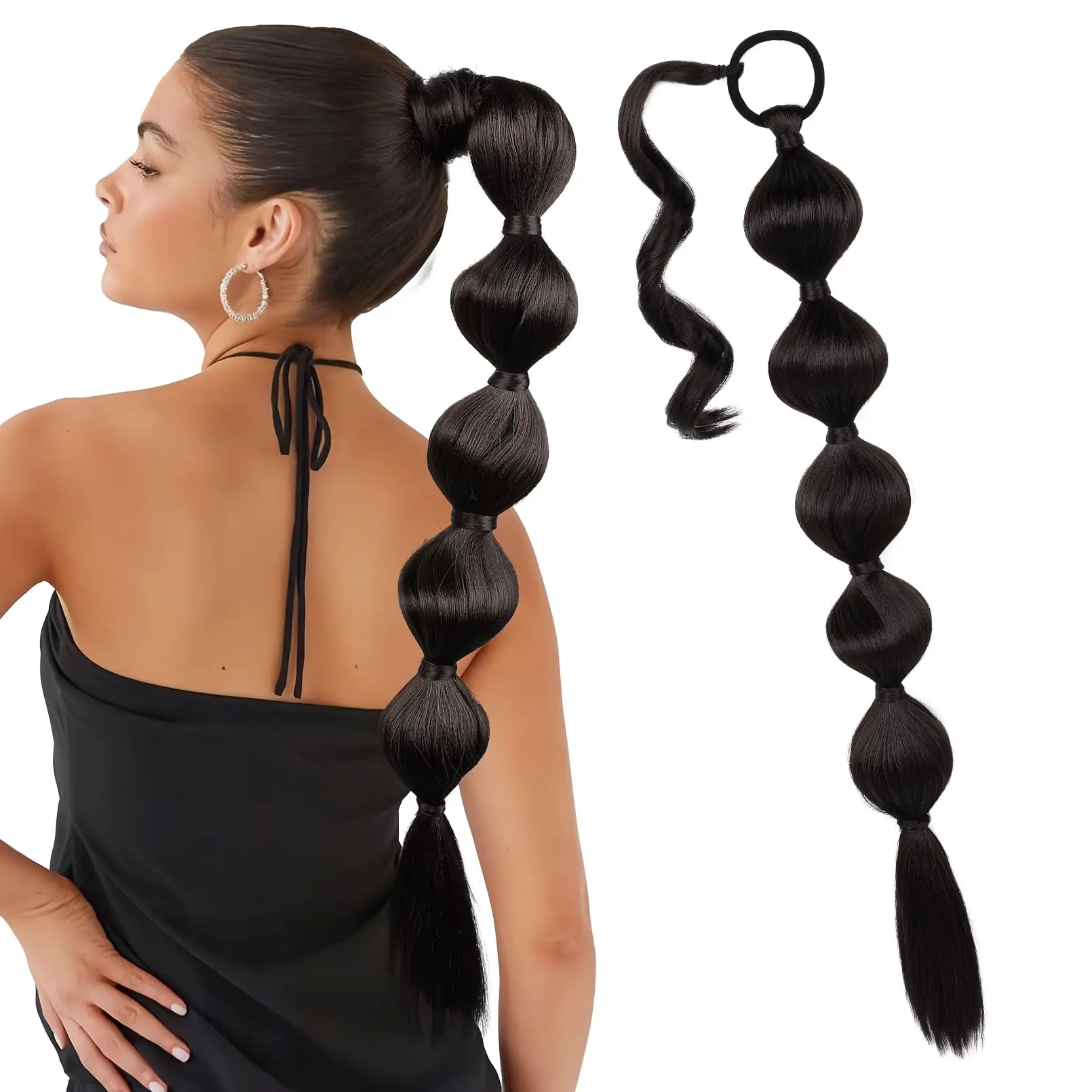 

Женские наращивания волос с пузырьковым хвостом, синтетический парик с длинным плетением, плетеные волосы для наращивания хвоста