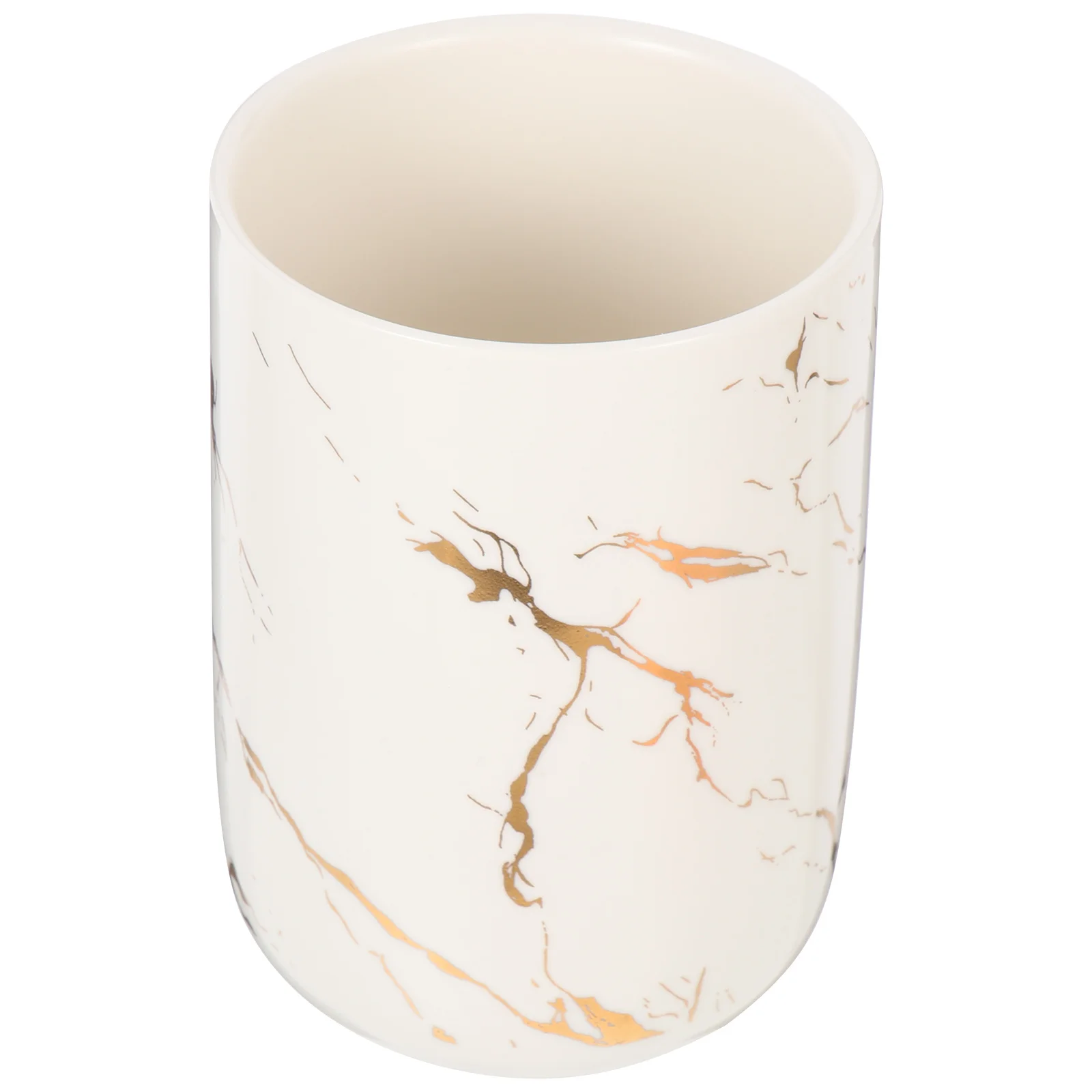 

Elegant Marble Finish Toothbrush Mug Functional Ceramic Water Cup for Gargling and Brush Storage Home Hotel Organization