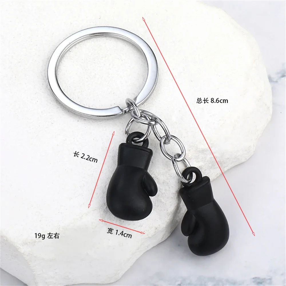 Fitness Boxing Gloves Keychain 6 Colors Metal Boxing Key Ring Backpack Decoration Keyring for Men Club Match Cool Gift