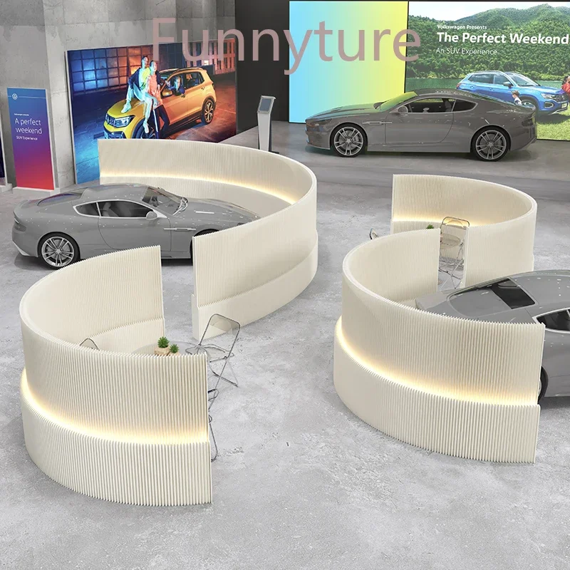 บูธฉากกั้นห้องพับกระดาษ ผนังกระดาษ ห้องนั่งเล่น พื้นหลังนิทรรศการฉากกั้นสร้างสรรค์ เกือบจะรายงานแผงแบ่งห้อง