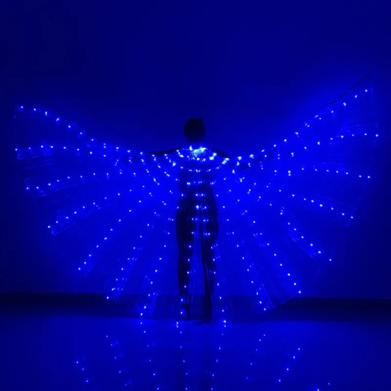 Ruoru Belly Dance Wings Kids Adult Luminous Isis Wings Led Light Up Wing Women Girls Led Cape for Parties Show Rave Halloween