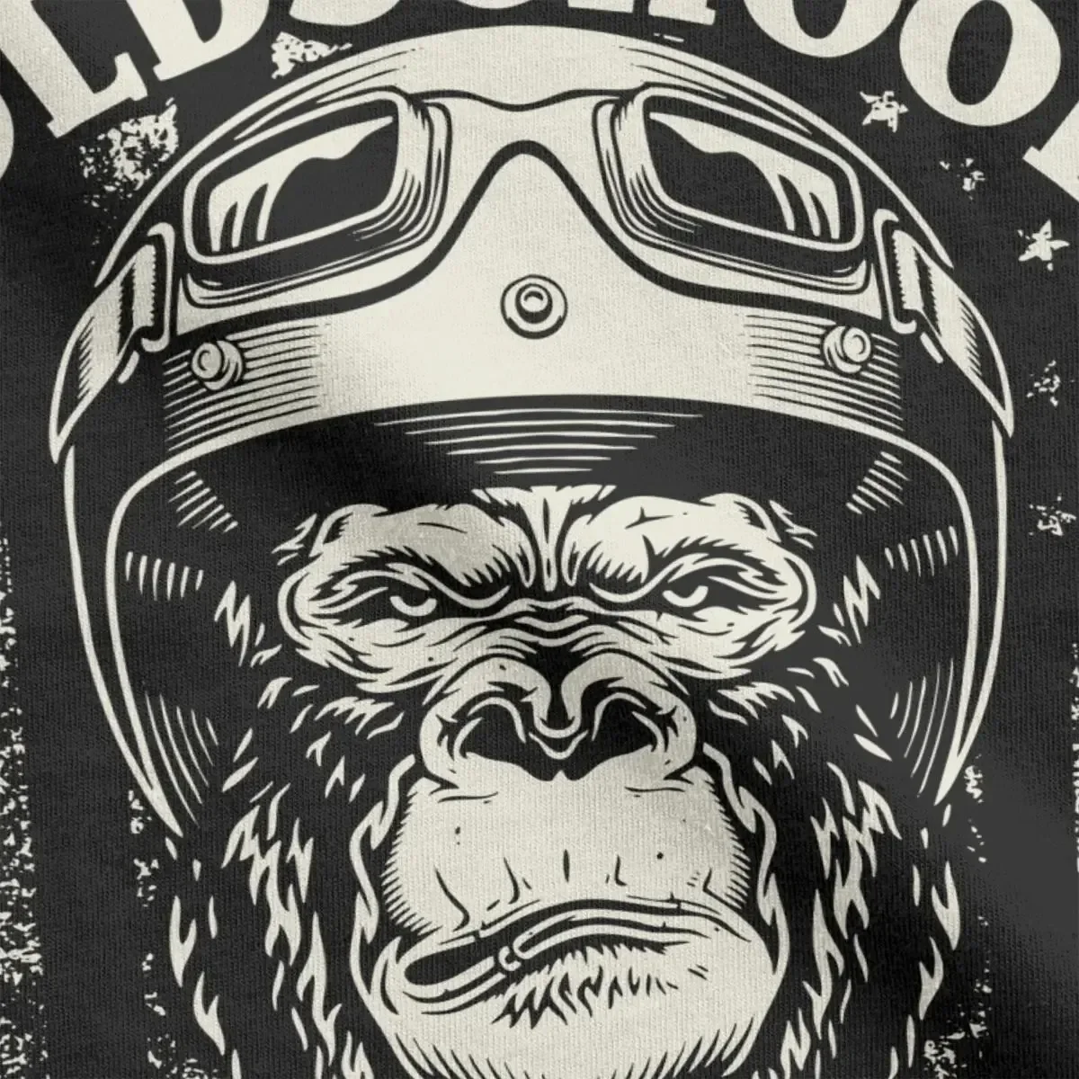 Old School Biker Motorcycle Bike Gorilla Men T Shirts Racing Tee Shirt Round Collar T-Shirt Cotton Birthday Present Clothing