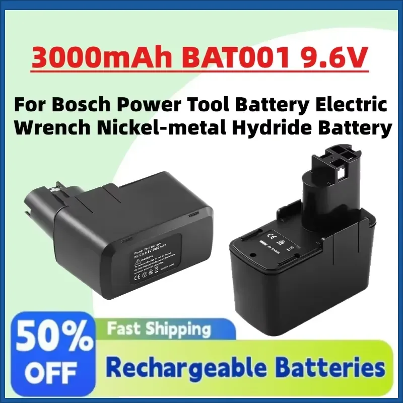 High-Quality 3000mAh BAT001 9.6V Rechargeable Battery for Bosch Power Tool Battery Electric Wrench Nickel-metal Hydride