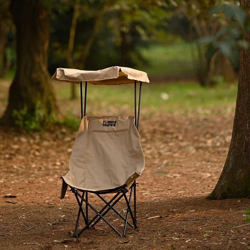 Portable Folding Camping Chair Beach Chair with Shade Canopy, Suitable for Adults Child, Easy to Open and without Installatio