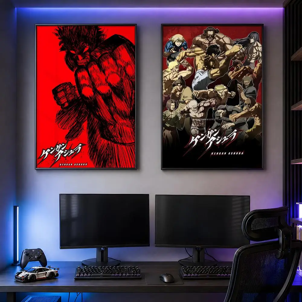 Anime K-Kengan Ashura Martial Arts Fighting Poster PP Self Adhesive Decorative HD For Garage Gaming Room Living Room Gift
