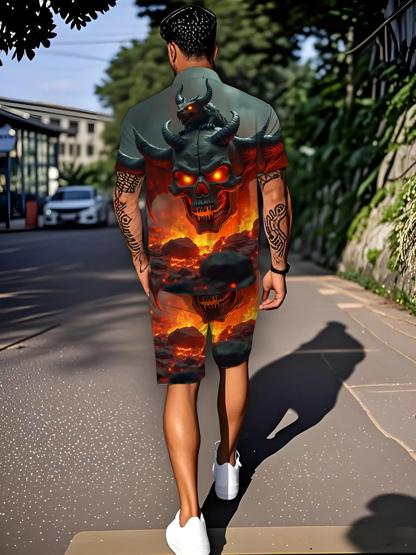 Men's Shirt Sets 2026 Spring/Summer Graphic 3D Printed men's chandals outfits two piece sets for men Suit for man jogging set