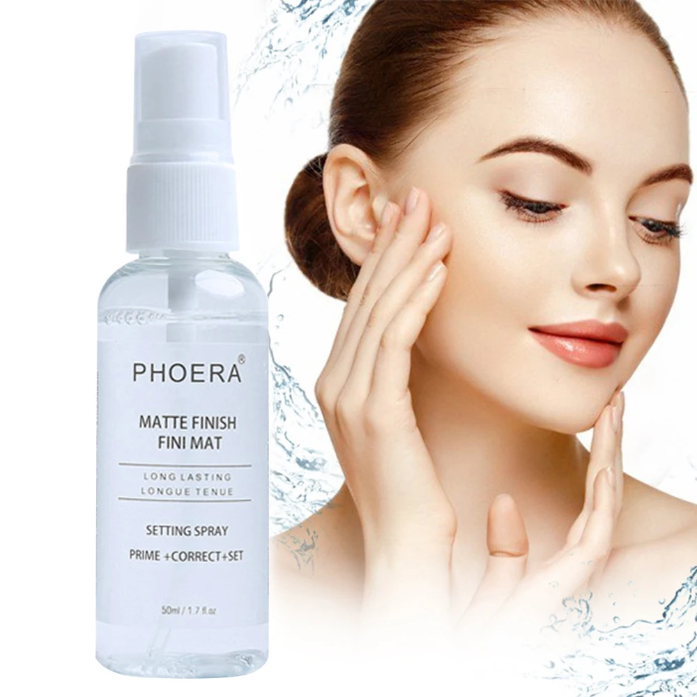 PHOERA 50ML Primer Matte Longlasting Transparent Fix Makeup Spray Oil Control Natural Portable Make Up Fix Foundation Spray