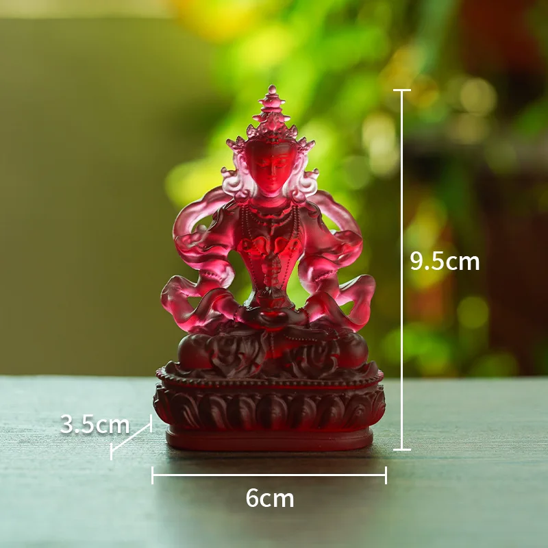 

Glass Longevity Ornament Infinite Life Tathagata Tibetan Tantric Buddha Statue Desktop