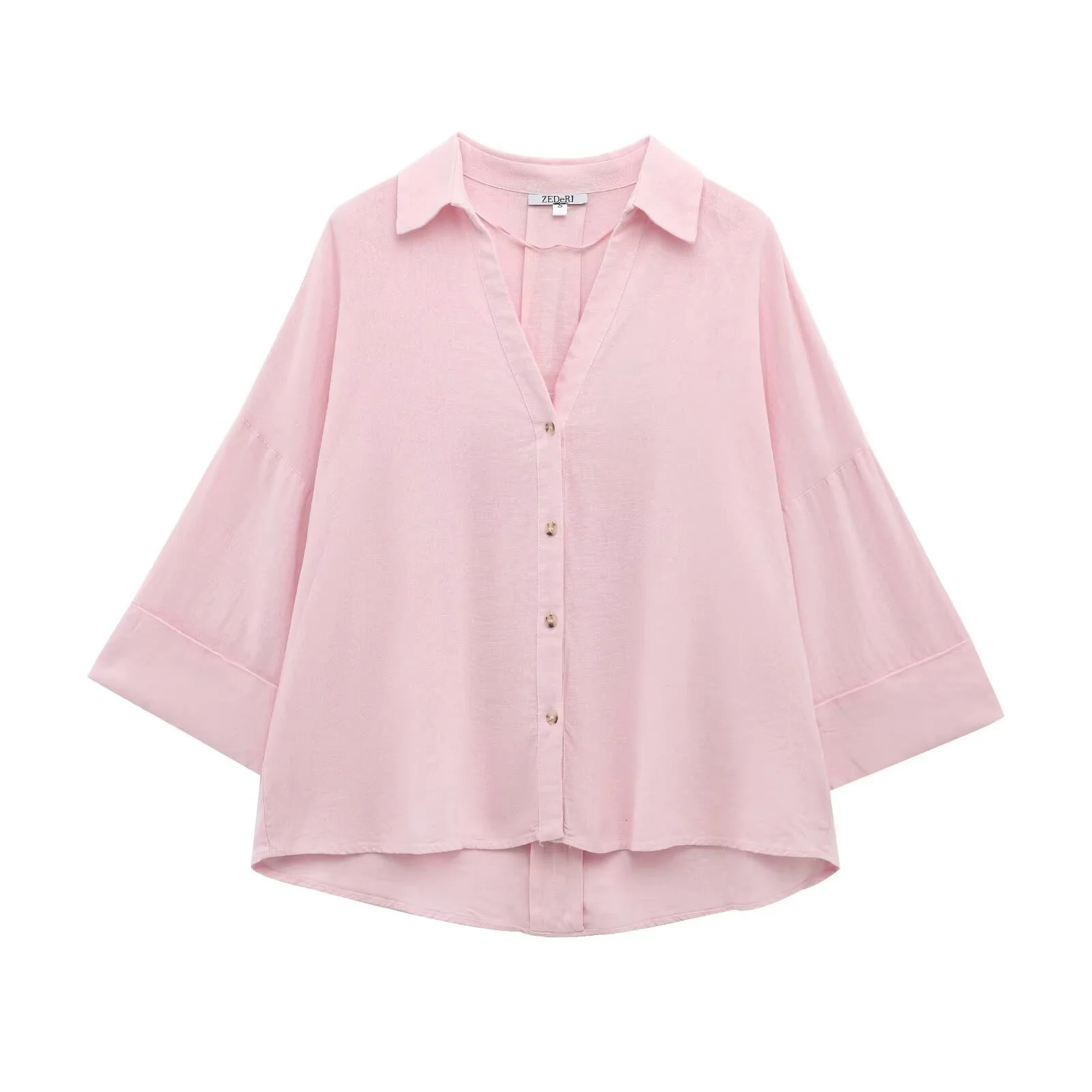 

2025 Spring/Summer New Product Women's Clothing Style Light Spring Linen Blended Wide Sleeve Comfortable Shirt