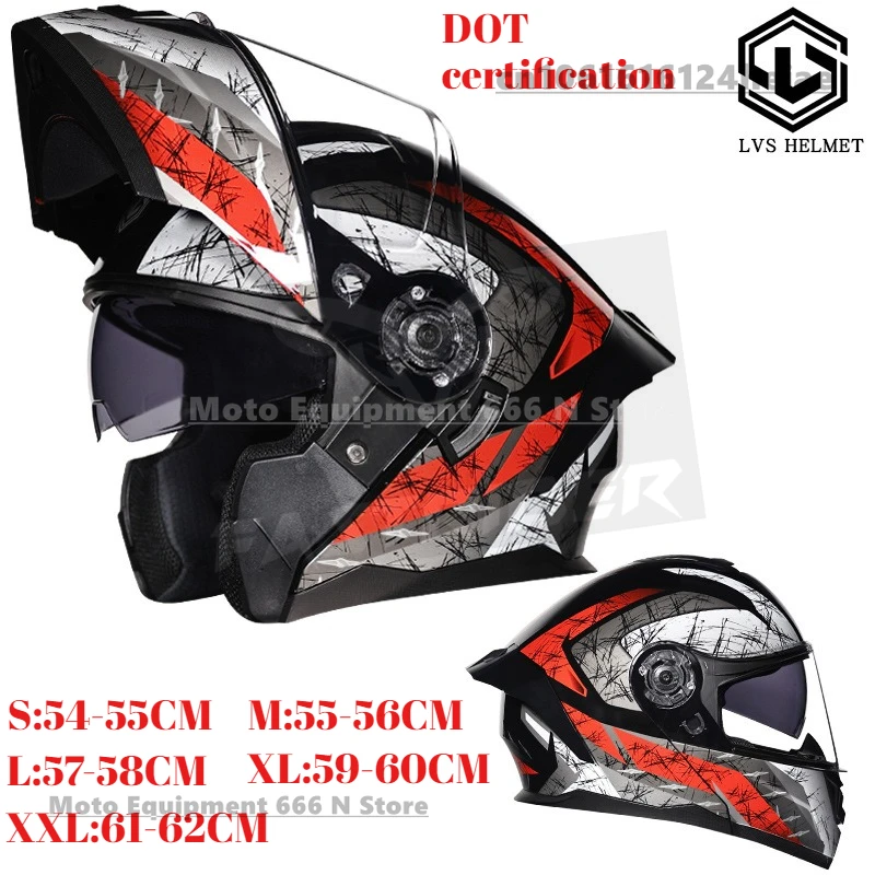 

LVS Motorcycle Helmet Personalized Dual Lenses Summer Half Helmet Four Season Off Road Racing Helmet DOT Certification