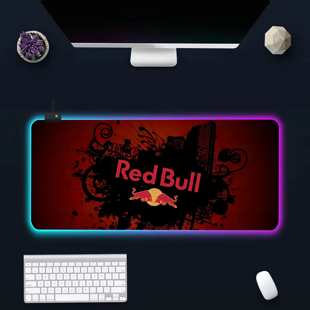 

Classic red logo Bullfighting RGB Pc Gamer Keyboard Mouse Pad Mousepad LED Glowing Mouse Mats Rubber Gaming Computer Mausepad