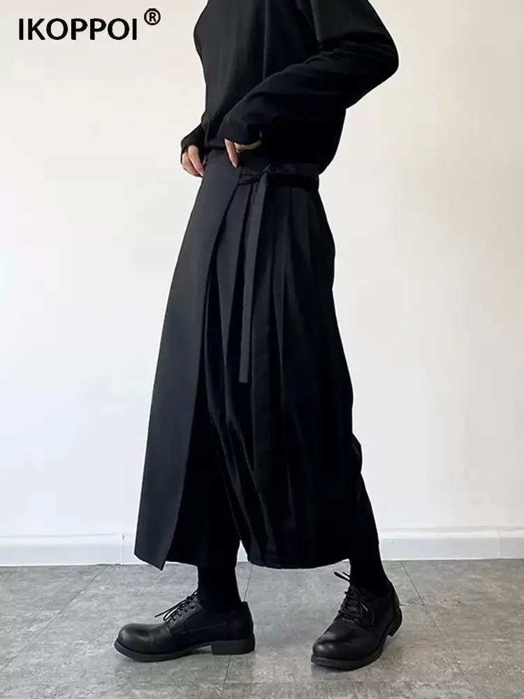 2026 New Women Black Suit Wide Leg Pants High Waist Draped Slim Fit Floor Length Loose Casual Trousers Spring Daily Streetwear