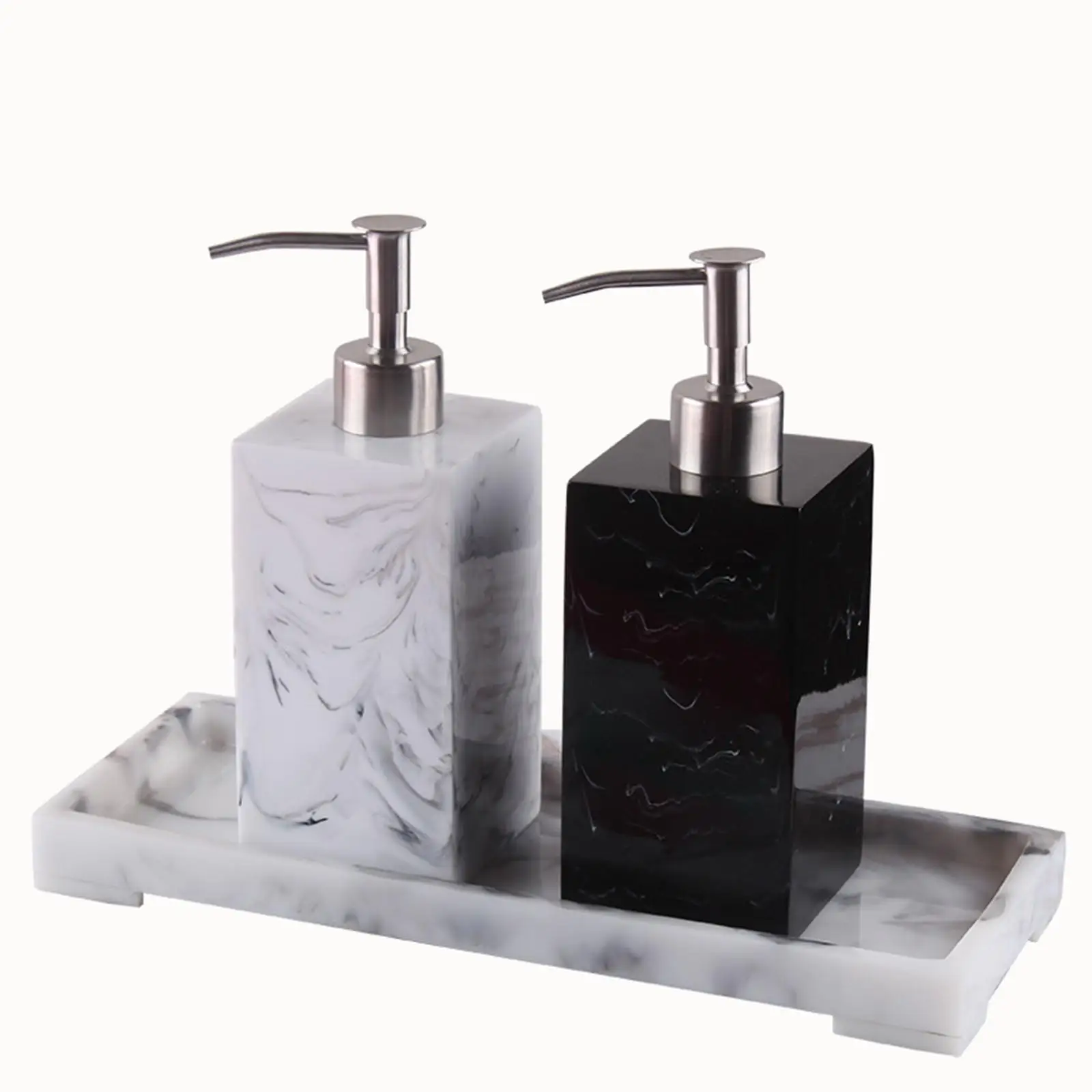Marble Texture Soap Dispenser Durable Empty for Countertop Bathroom Hotel
