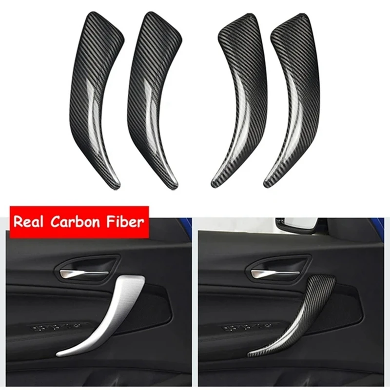 ABS Carbon Fiber Car Interior Door Panel Cover For BMW 1 2 Series F20 F21 F22 F23 2012-2016 Door Pull Handle Trim