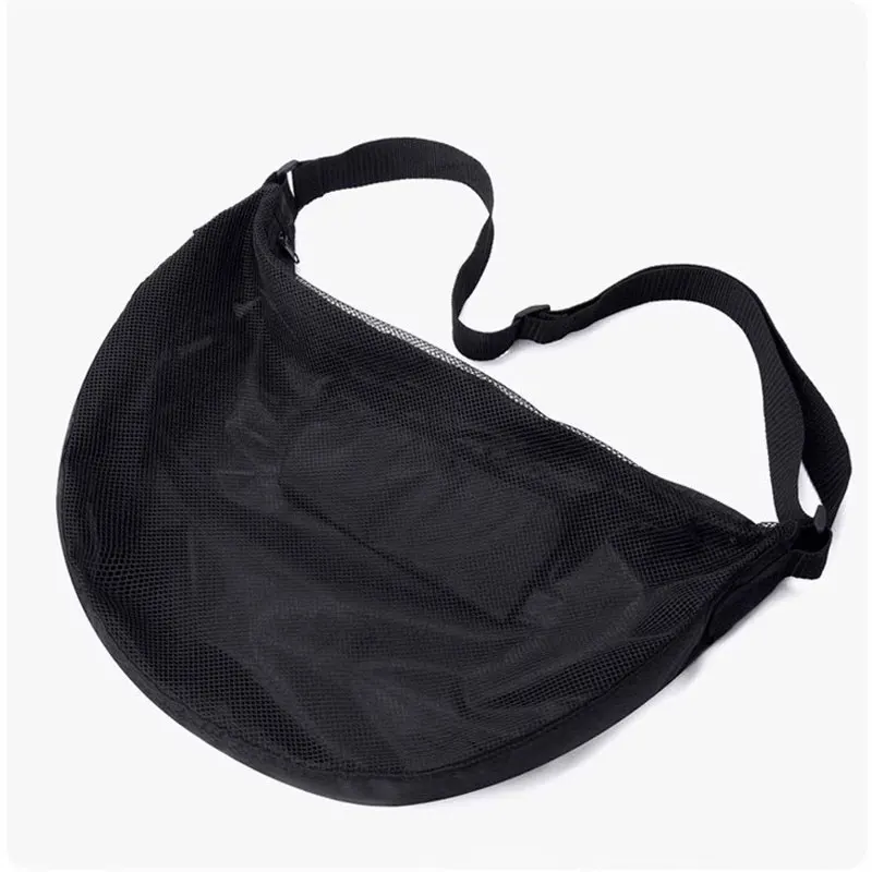 Size 7 Anti-Tear Mesh Basketball Bag Single Ball Bag Basketball Soccer Volleyball Crossbody Carrier with Adjustable Strap Zipper