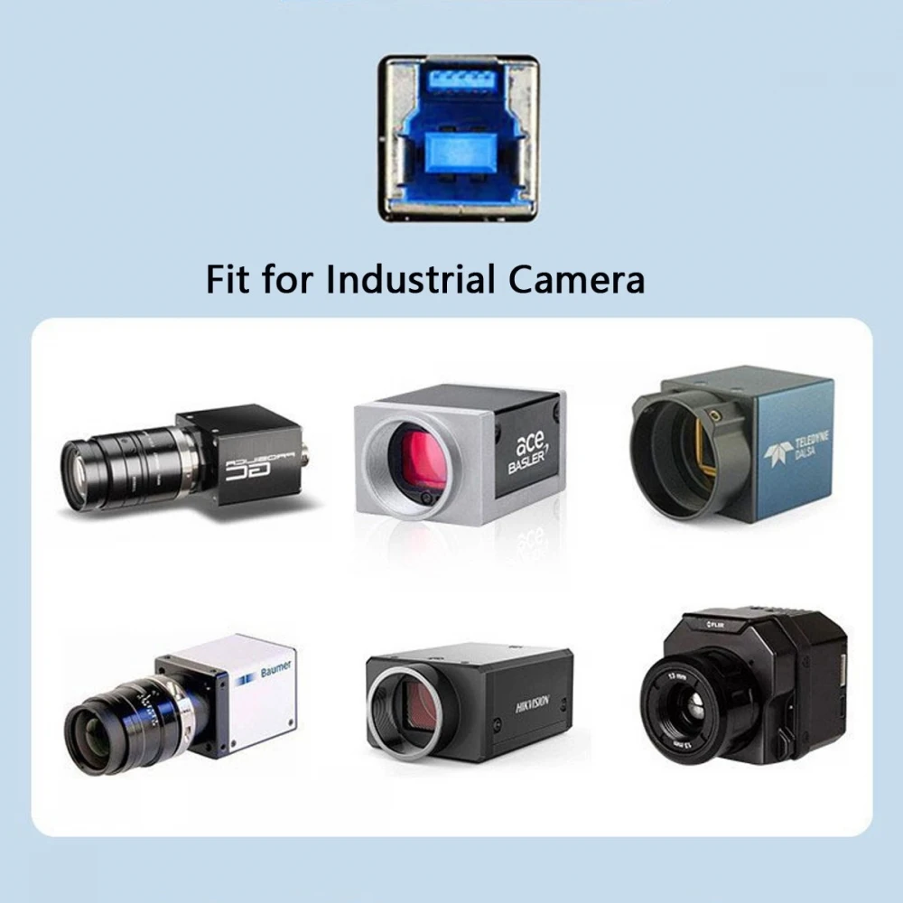 USB Adapter USB 3.0 Type-A Male to Type-B Thumbscrew Standard Male Mount Panel Type for Industrial Camera Robot Scanner Disk