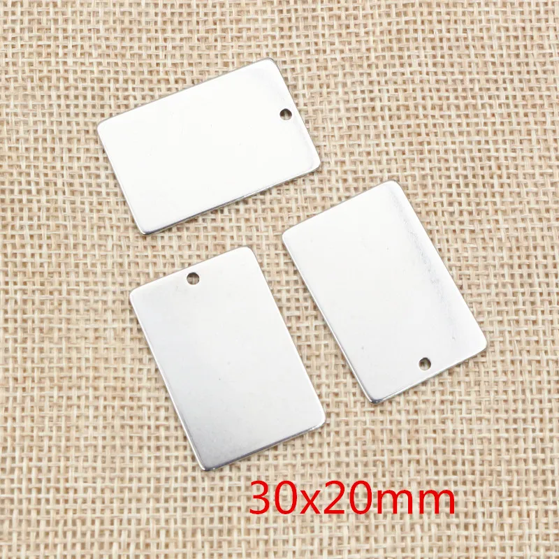 10pc/lot  No Fade Charms 316 Stainless Steel rectangle Charms for necklace pendant charms diy jewelry making