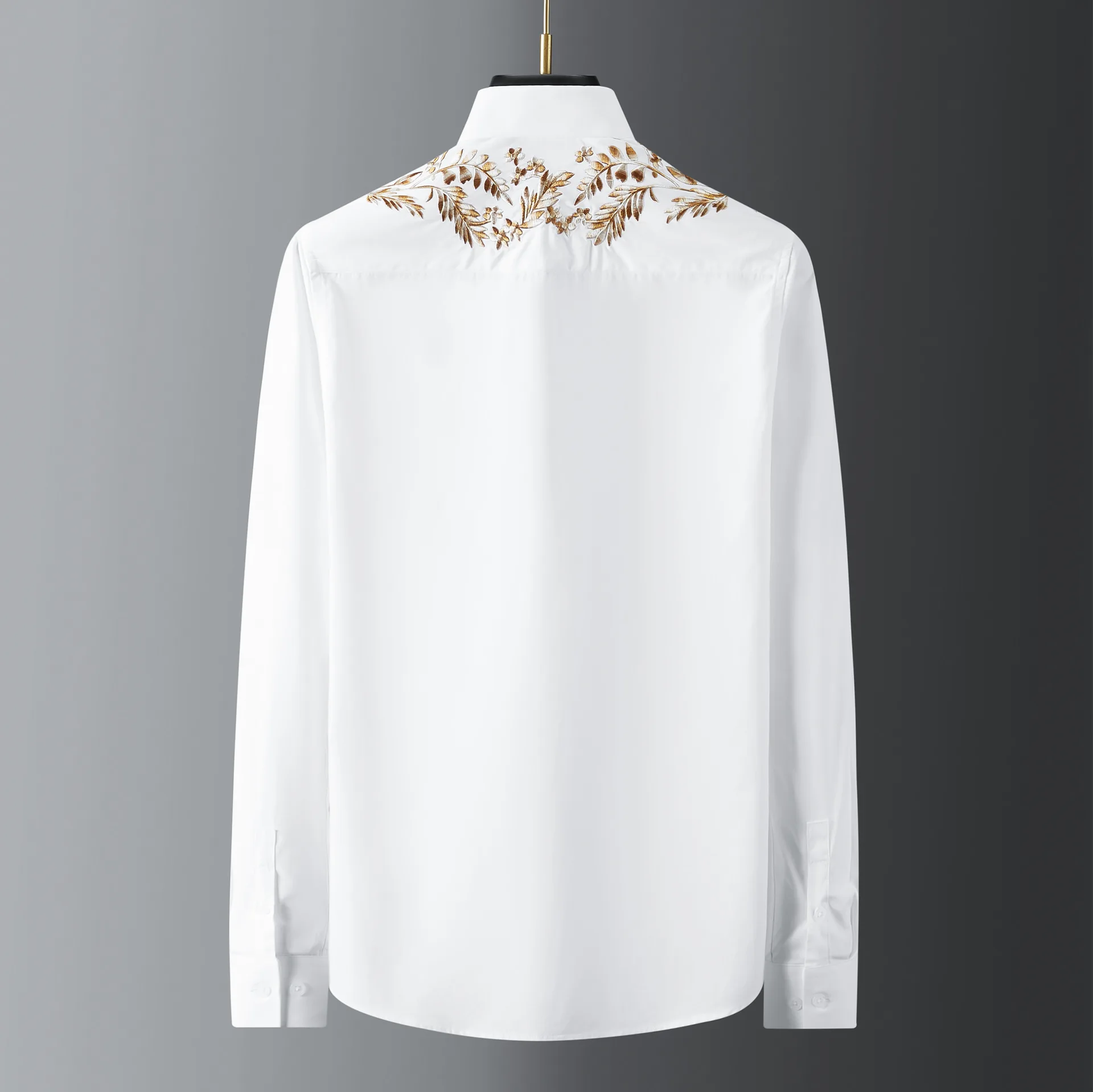 Heavy Industry Embroidery Flower Shirts Men Long Sleeve Social Banquet Stage Singer Dress Shirt Cotton Casual Business Blouse