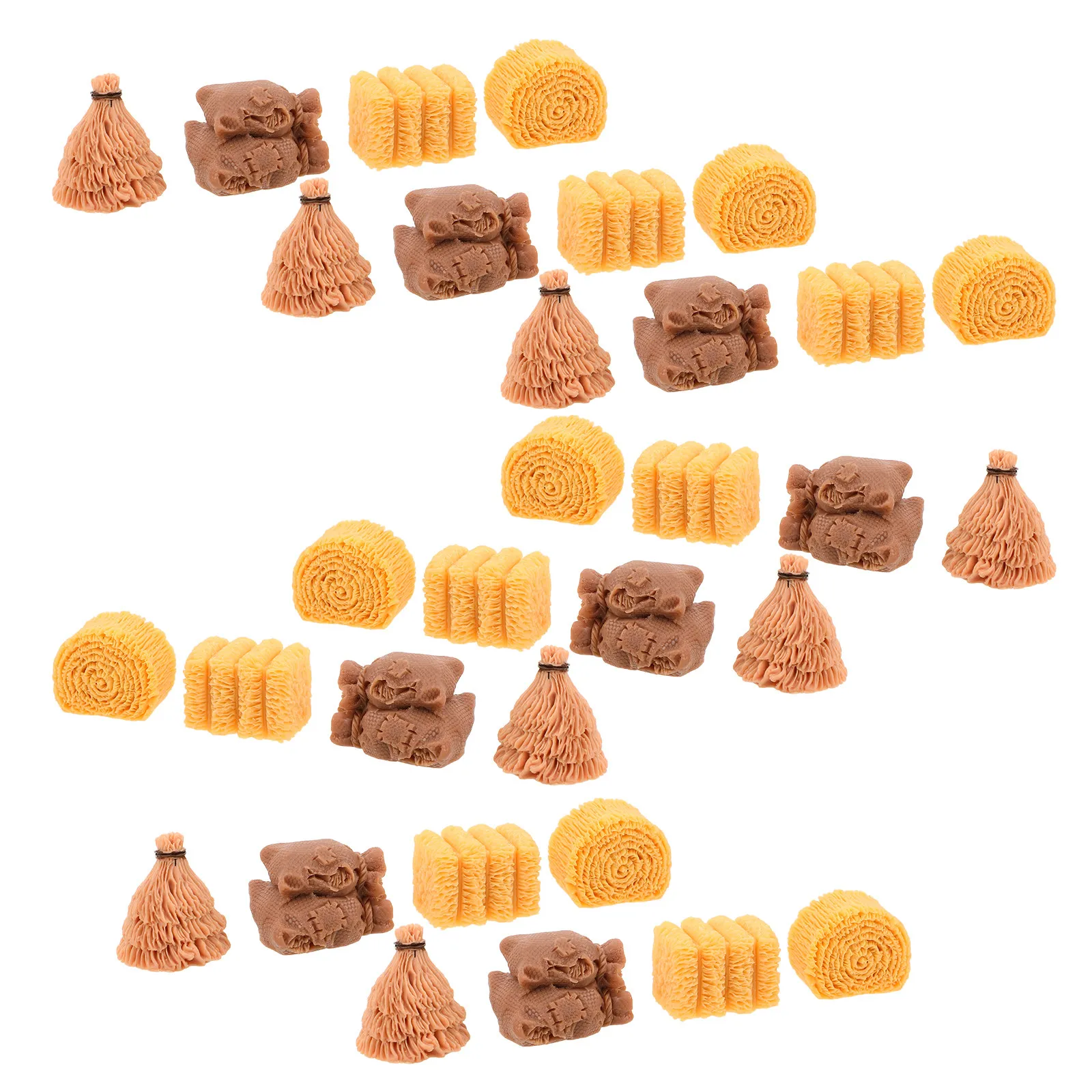 

40Pcs Miniature Hay Stack Decorative Farm Hay for Crafts DIY Home Desktop Display Resin Barnyard Theme Sand Table Setup