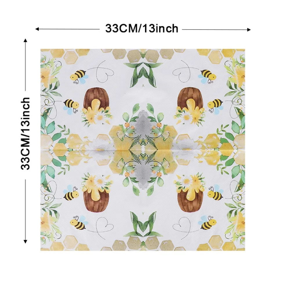 20pcs/pac Fresh printing Napkins Paper Wedding Party Table Mouth Cloth Cafe Dining Table Tray Tissues Pastoral Style Bee Napkins