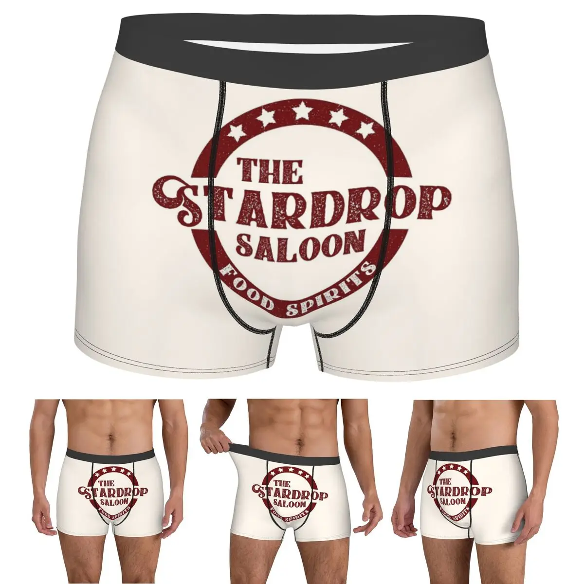 

Трусы-боксеры, шорты The Stardrop Saloon Pub Logo Stardew Valley, бордовые трусы с логотипом, мужское дышащее нижнее белье Homme Man