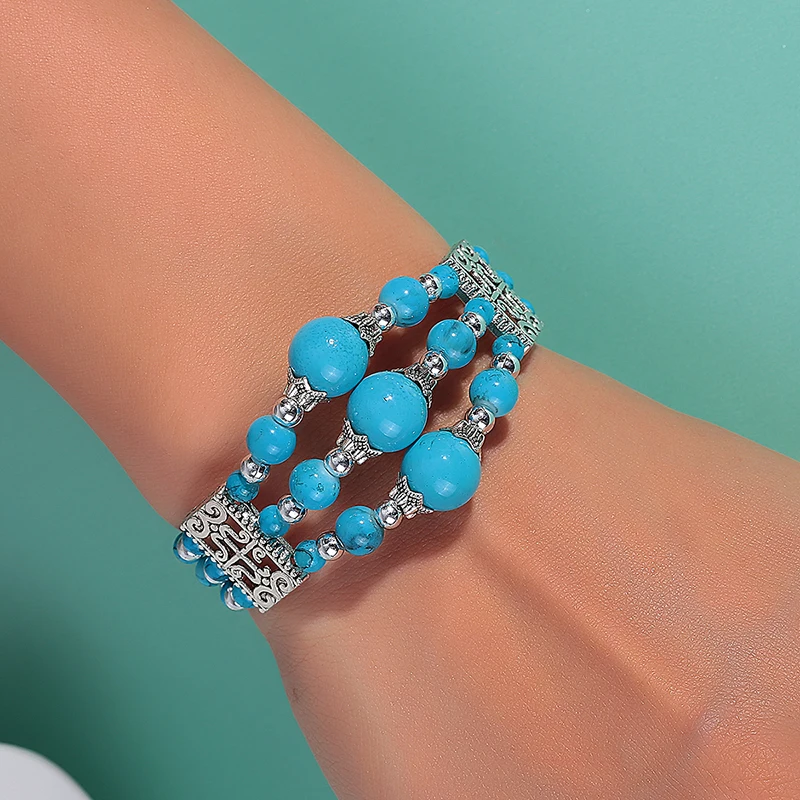 Aihua Neue böhmische Charm-Perlenarmbänder für Frauen, ethnische Armbänder aus Naturstein, modischer Schmuck, Partygeschenke – Detail 13